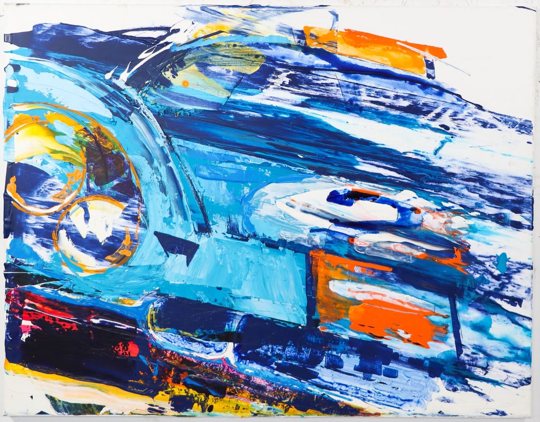 Porsche Acrylic painting 917 Gulf by Uli Hack from 2005 (1 of 1)