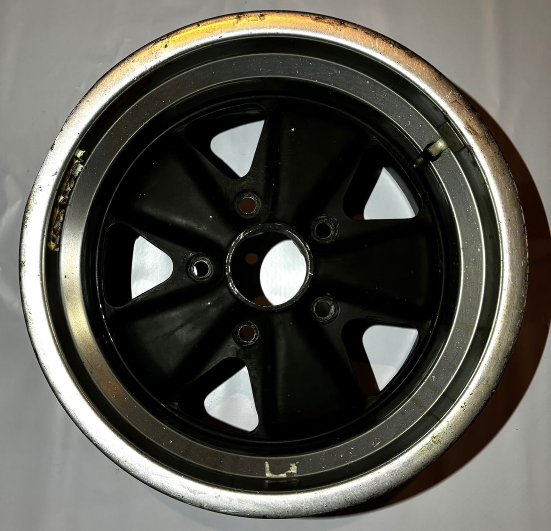 Porsche Fuchs rim for Type 911: Part no. 911.351.020.12, 8J x 15 inch, Color: Black, used