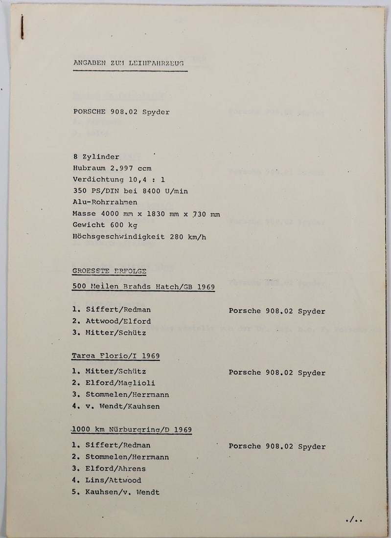 Porsche Internal Factory Documents from Porsche to AMAG Reg (1 of 2)