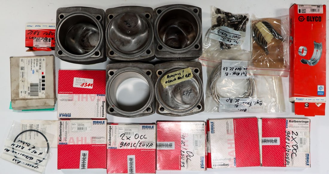 Porsche Pistons and Cylinders for Type 911 G-Model 3.0 SC: Manufacturer: Mahle, part no. 95ZN1W2, used