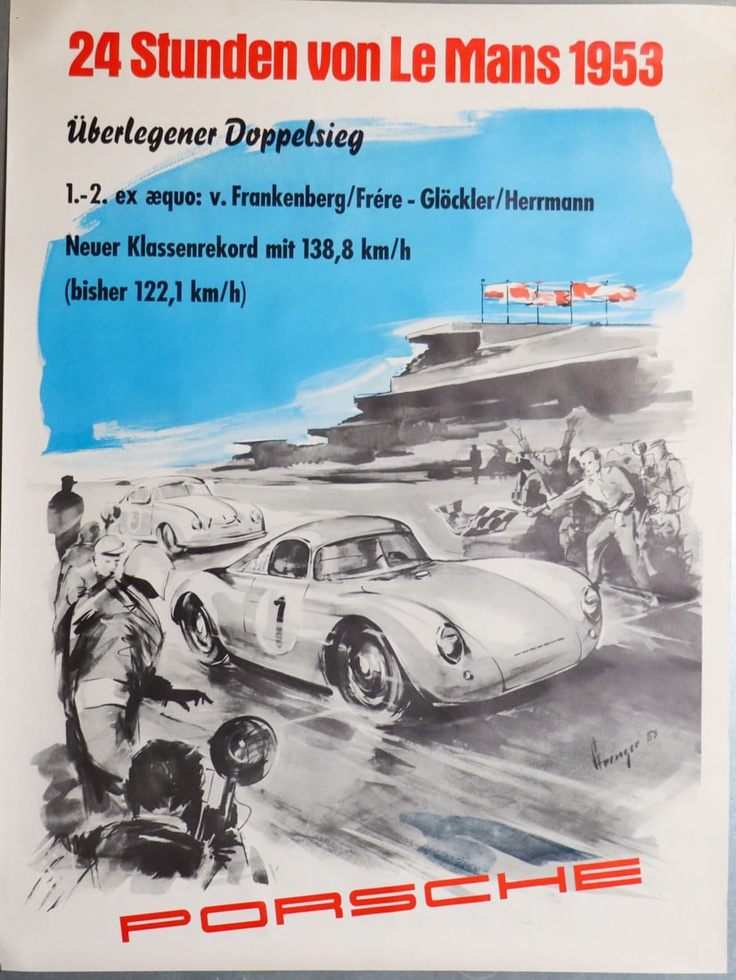 Porsche Poster '24 Stunden Le Mans 1953': 101 x 76 cm
