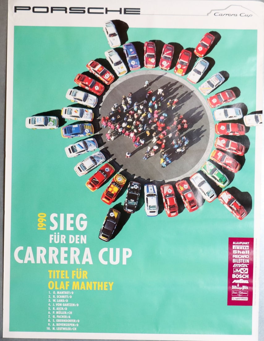 Porsche Poster 'Sieg für den Carrera Cup 1990': 101 x 76 cm