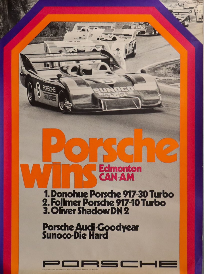 Porsche Poster Porsche Wins Edmonton Can-Am 1973 (1 of 1)