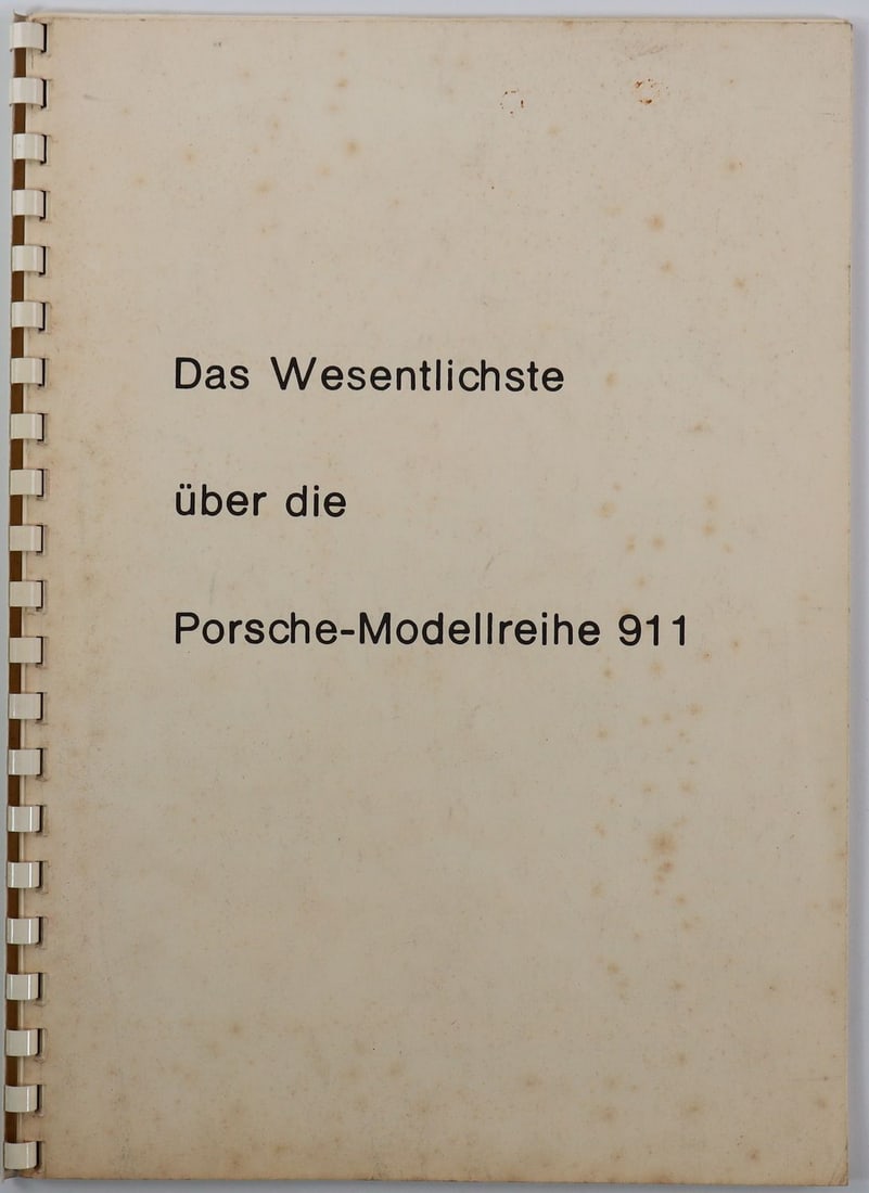 Porsche Internal Sales Report 'Das Wesentliche über die Por: Approx. 50 pages, German