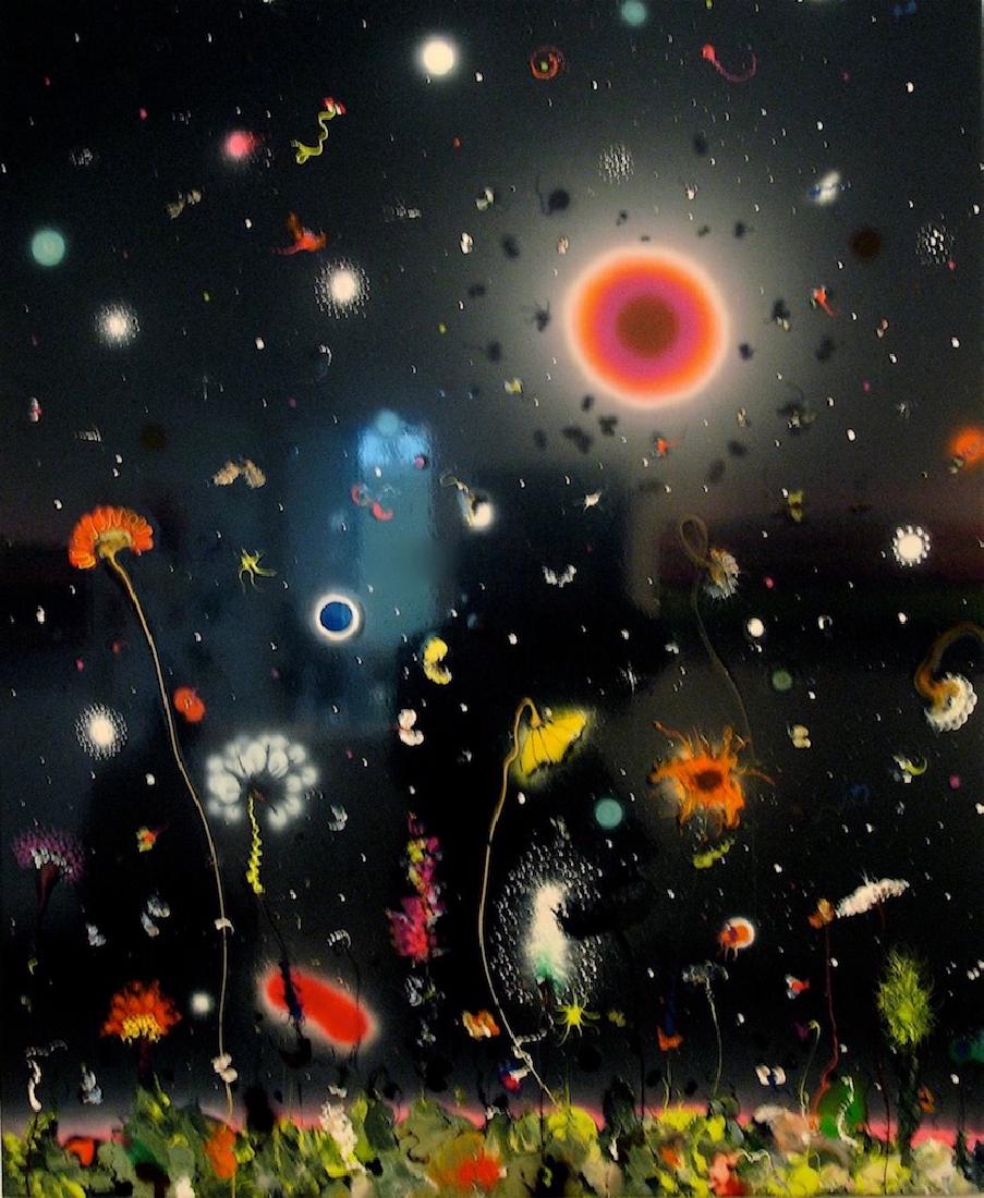Thierry Feuz,"Summernight", 2008,Lacquer, glitter and: Thierry Feuz,"Summernight", 2008,Lacquer, glitter and acrylic on canvas,43 1/2 x 35 1/2 inches