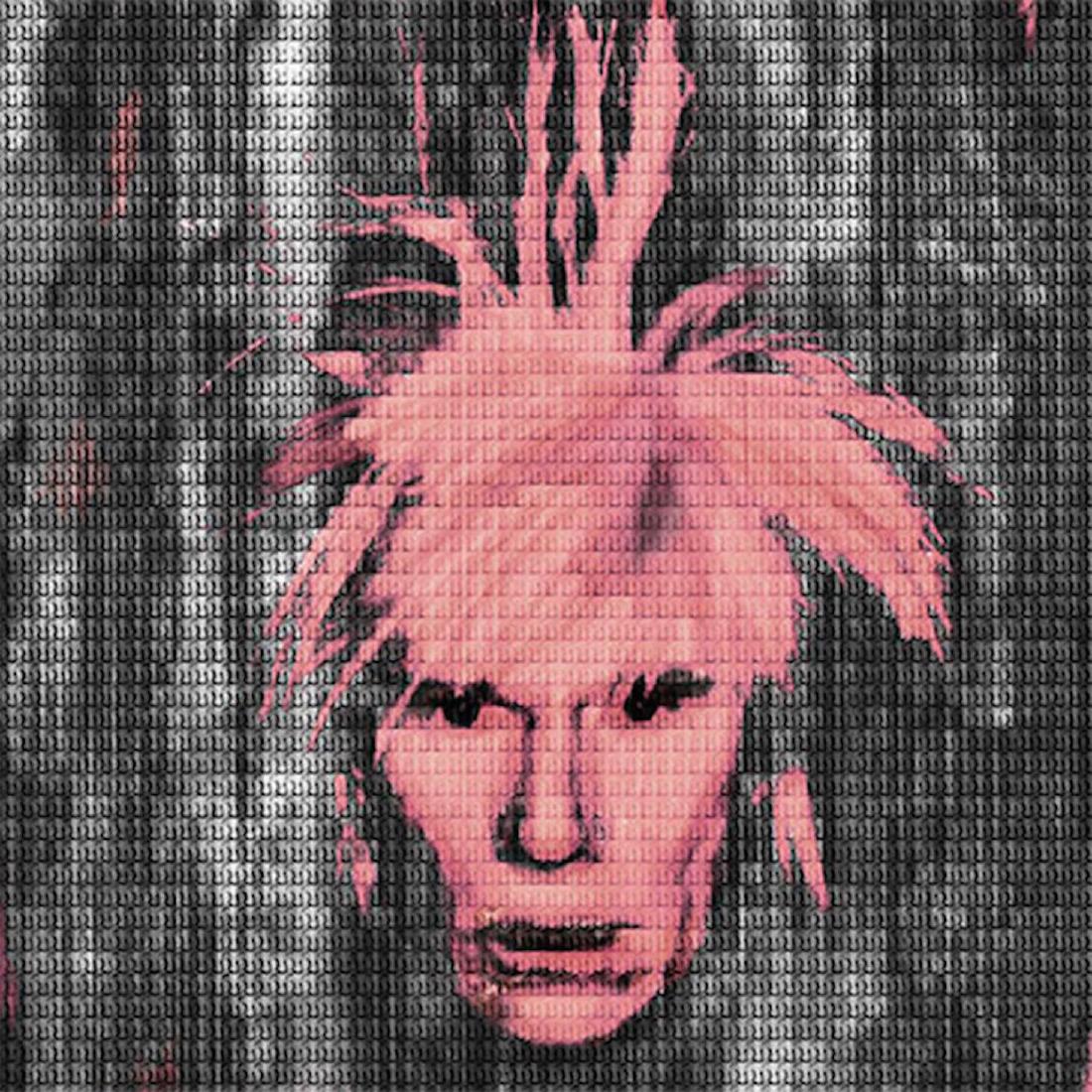 Alex Guofeng Cao,"You & Me + Warhol + You, In Rose: Alex Guofeng Cao,"You & Me + Warhol + You, In Rose Pink",Ink and oil on canvas and mirror in artist frame,2014, 46 x 46 inches