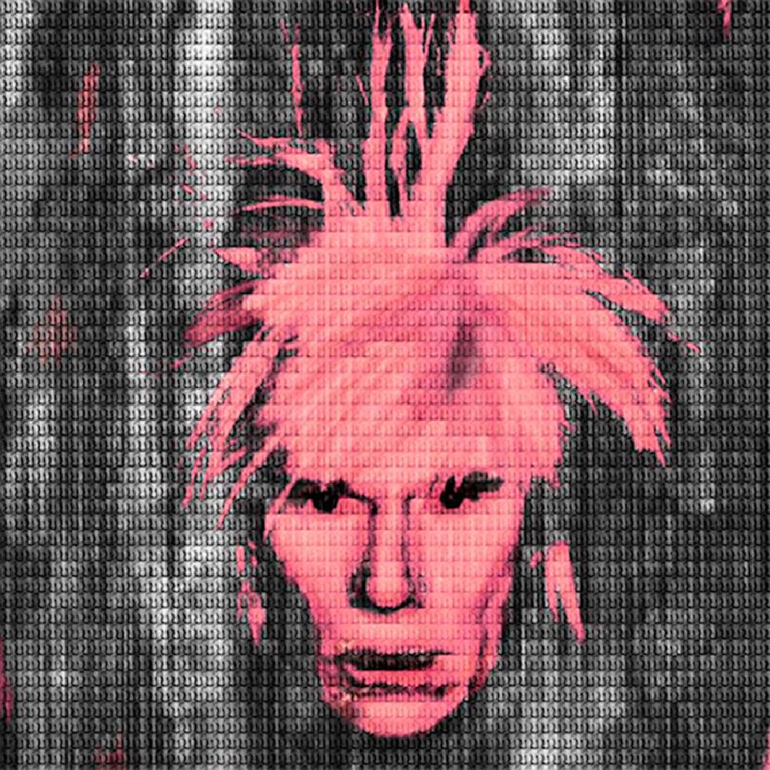 Alex Guofeng Cao,"You & Me + Warhol + You, In Rose: Alex Guofeng Cao,"You & Me + Warhol + You, In Rose Pink",Ink and oil on canvas and mirror in artist frame,2014, 46 x 46 inches