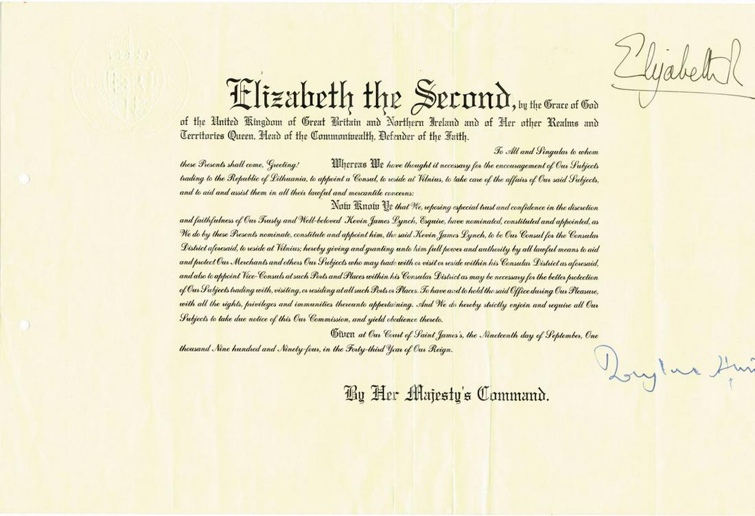 QUEEN ELIZABETH II autograph SIGNED DOCUMENT British (1 of 1)