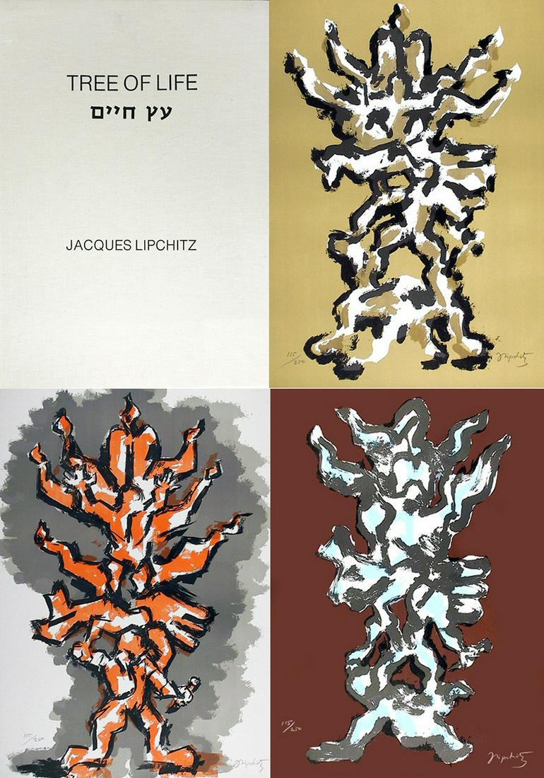 Jacques Lipchitz Tree of life Lithuania: Jacques Lipchitz (1891-1973)Tree of life 1972, New York, Hadassah, a set of three lithographsColor lithography, 65,5 x 46, tir. 113/250, Sign. all pencil.