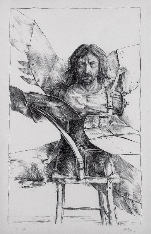 Samuel Bak Lithuania Lithuanian: Samuel Bak (g. 1933)Riteris1970 - 1980, pop., litografija, 41 x 24Sign. AK: e. dâ€™a, AD: Bak