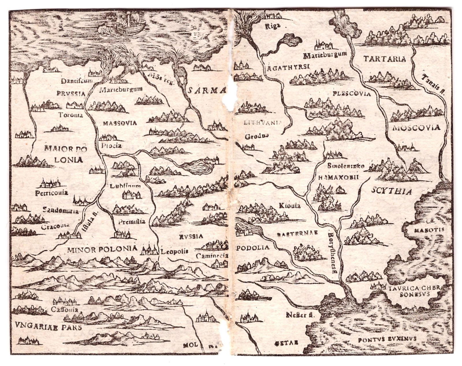 Honterio Sarmatijos map (1 of 1)
