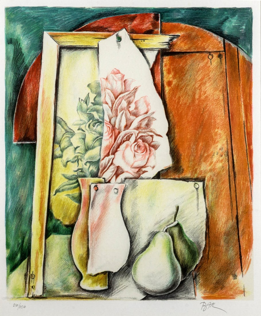 Samuel Bak Natiurmortas: Samuel Bak (g. 1933) Natiurmortas XX a. II p., pop., litografija 46,5 x 39, tir. 210/250 Sign. AD: Bak