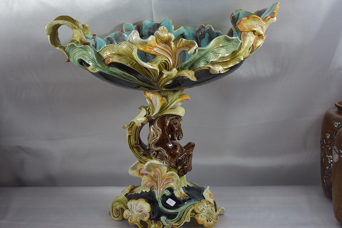 Lg Antique Majolica Center Piece 19th C (1 of 14)
