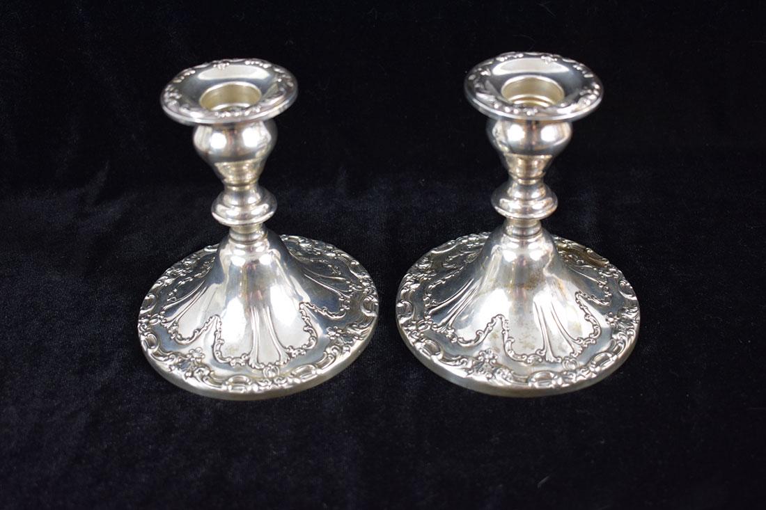 Pair Of Sterling Silver Gorham Candle Holders (1 of 6)