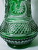 Stevens & Williams Green Cut To Clear Cut Glass Pitcher - 13