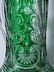 Stevens & Williams Green Cut To Clear Cut Glass Pitcher - 14