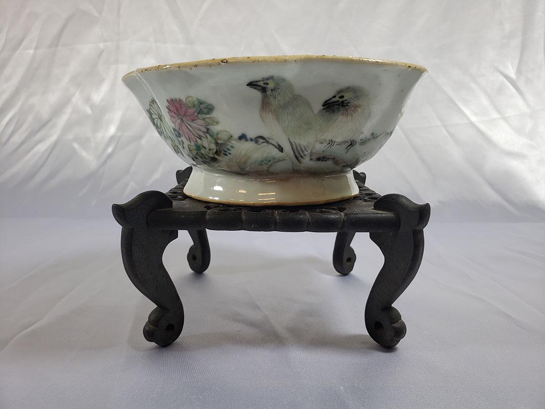 Antique Chinese Famille Rose Bowl 1890 Wang You Tang: Antique Chinese Famille Rose Bowl 1890 Wang You Tang. Measures 6 1/4" x 2 1/2"