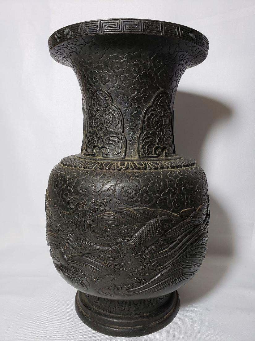 A Fine Antique Japanese Bronze Vase Signed 19 c (1 of 15)