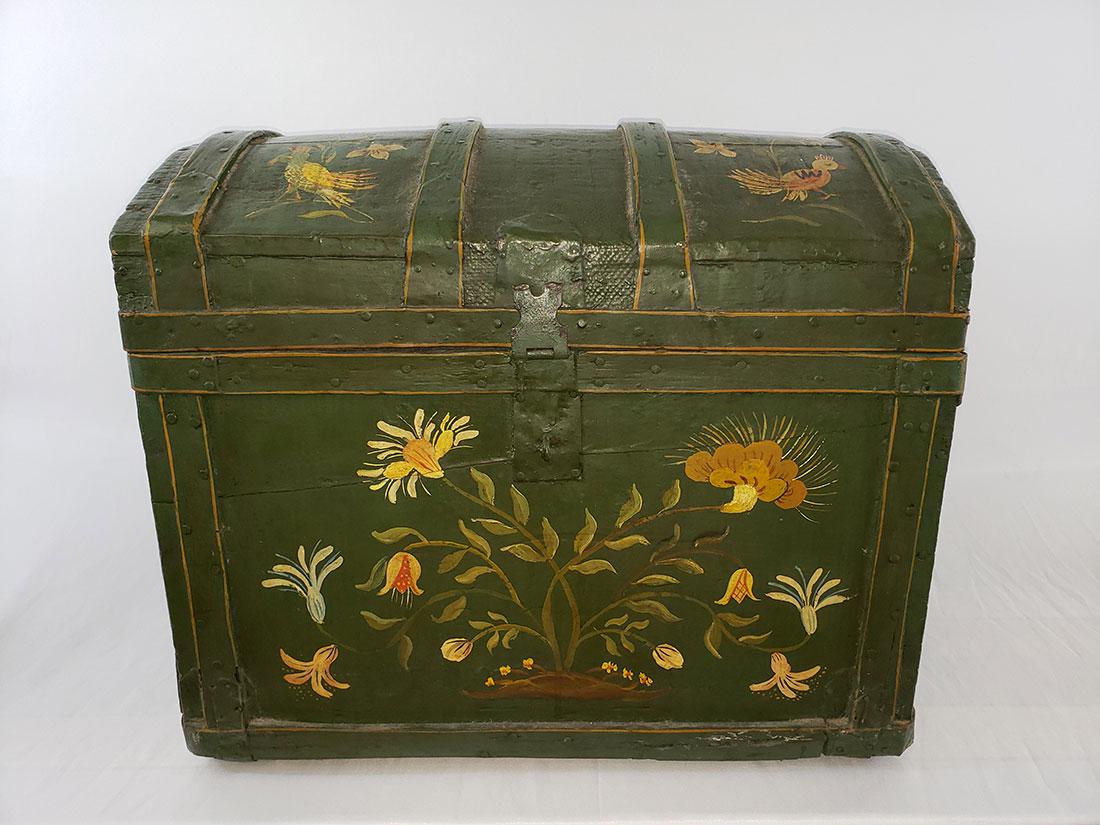 Antique Painted Folkart Trunk "Americana" 19th C (1 of 12)