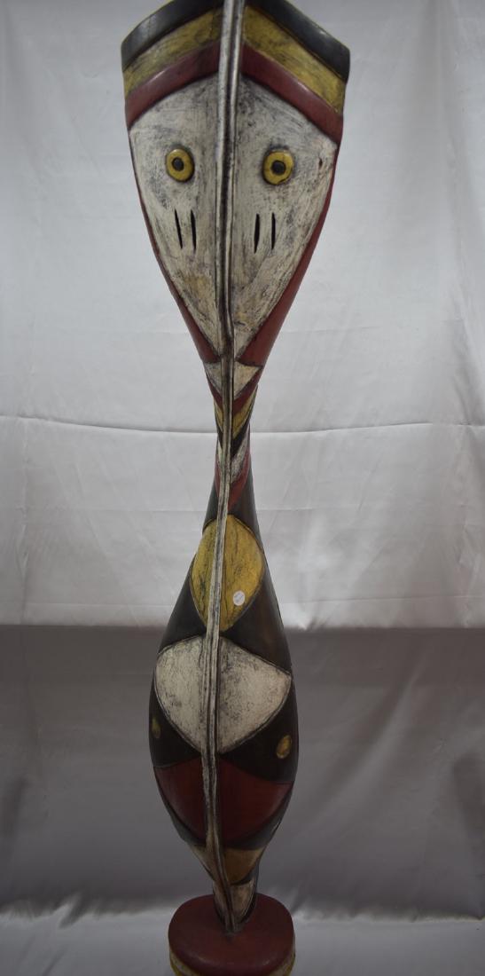 Large Antique African Painted Baga Serpent Sculpture (1 of 11)