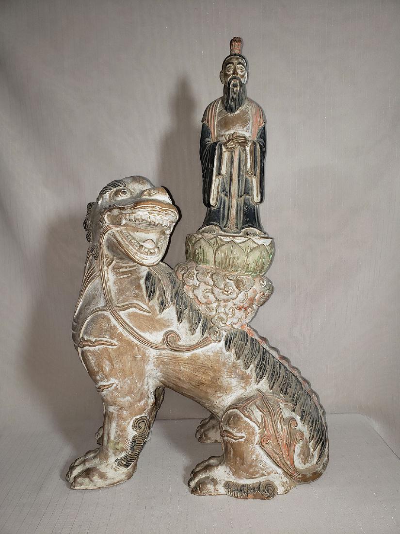 Fine Chinese Pottery Earthenware Lotus on Biche 19-20C (1 of 11)