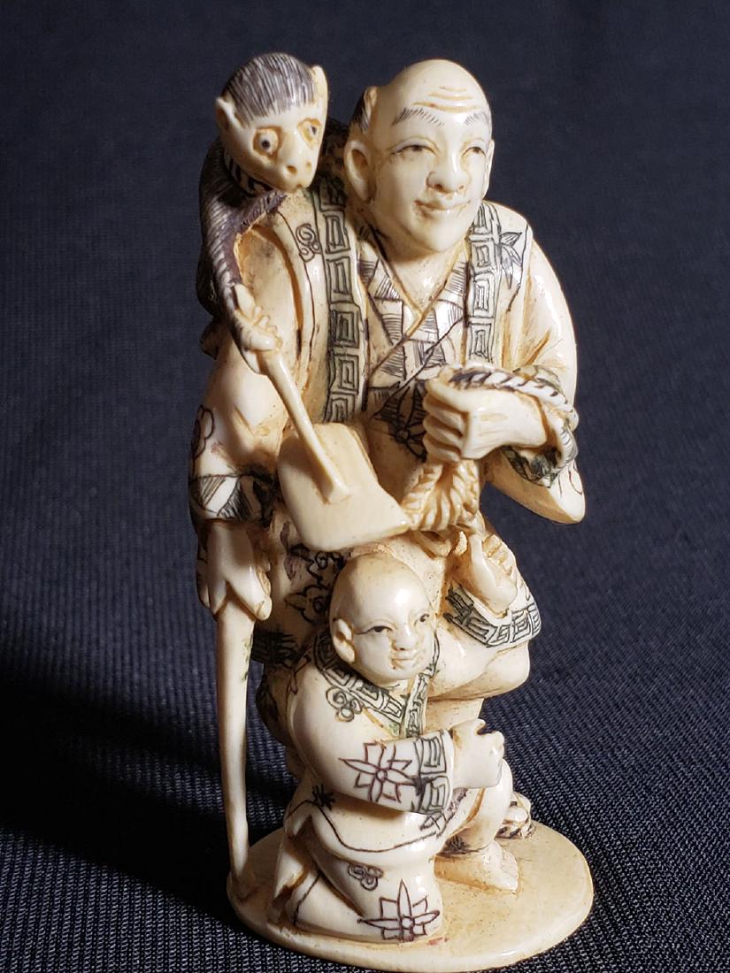 Fine Japanese Man Boy Monkey Signed 19c (1 of 13)