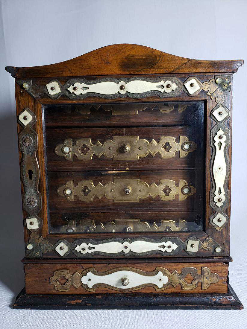 A Fine Antique Jewelry Cabinet W/ Beveled Glass 19th C - A Fine Antique Jewelry Cabinet W/ Beveled Glass 19th C