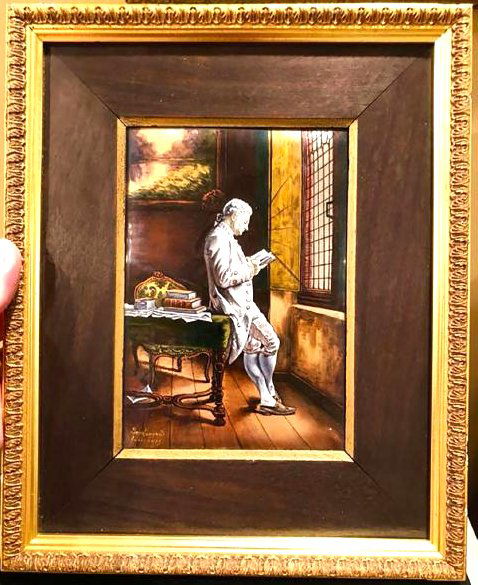 Signed 1880 B Limoges Painting King Louis XV In Study (1 of 12)