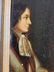 Antique Old Master Oil Painting Women W/ Dog on Tin - 12