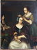 Antique Old Master Oil Painting Women W/ Dog on Tin - 8