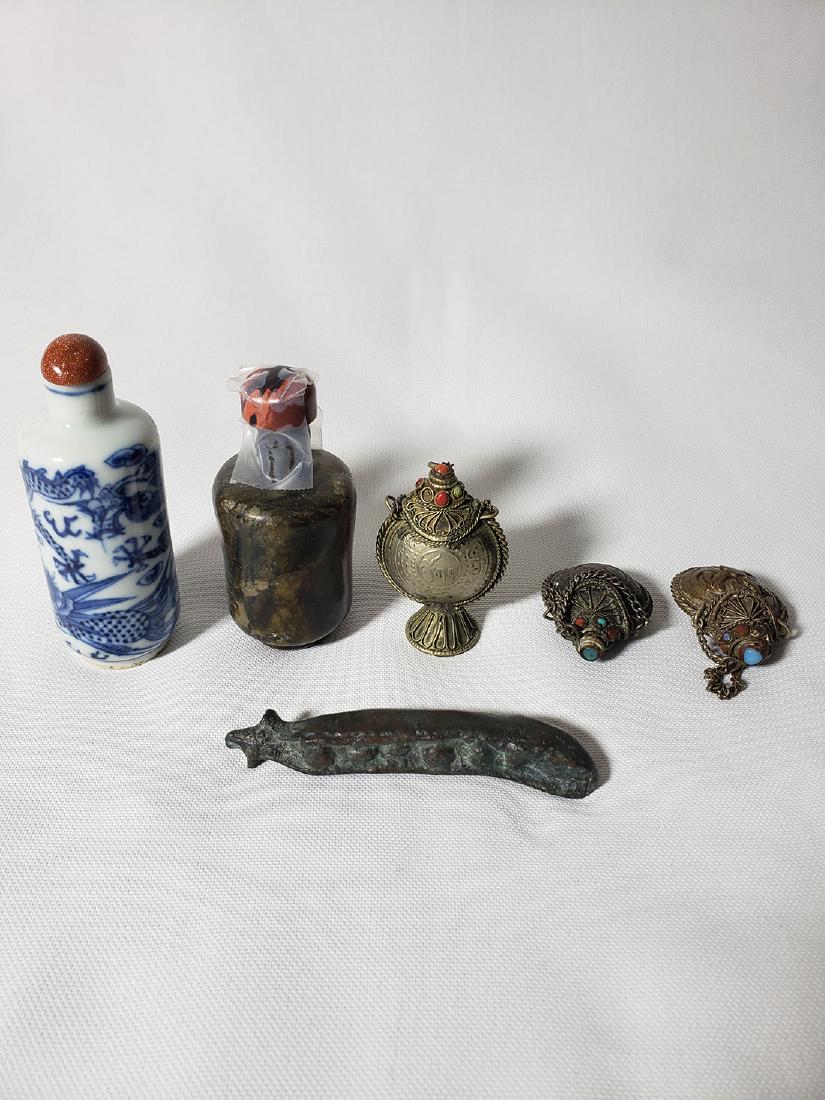 Lot of 6 Chinese / Asian snuff bottles B&W Kangxi Mark (1 of 19)
