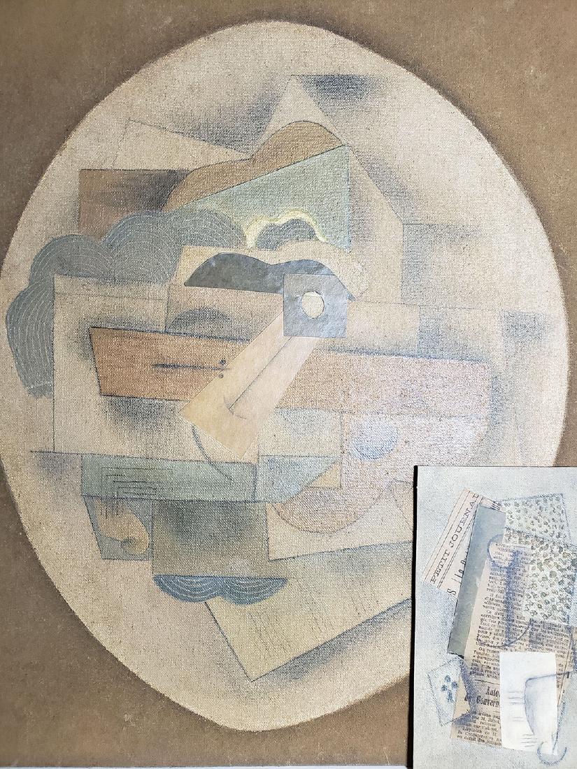 A collage Cubism painting Attributed to Juan Gris (1 of 20)