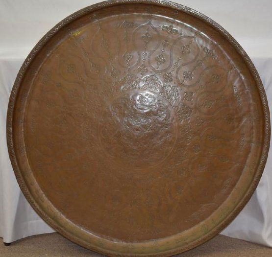 Large Hand Hammered Copper Tray 19th c (1 of 10)