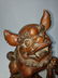 A fine pr of Chinese boxwood foo dogs ca 1900-30 - 13