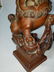 A fine pr of Chinese boxwood foo dogs ca 1900-30 - 14