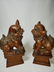 A fine pr of Chinese boxwood foo dogs ca 1900-30 - 15