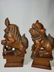 A fine pr of Chinese boxwood foo dogs ca 1900-30 - 17