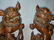 A fine pr of Chinese boxwood foo dogs ca 1900-30 - 4