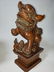 A fine pr of Chinese boxwood foo dogs ca 1900-30 - 5
