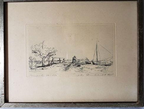 Antique Rembrandt engraving signed (1 of 4)