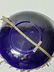 Antique cobalt blue charger w/ mounted spelter cherub - 10