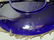 Antique cobalt blue charger w/ mounted spelter cherub - 12