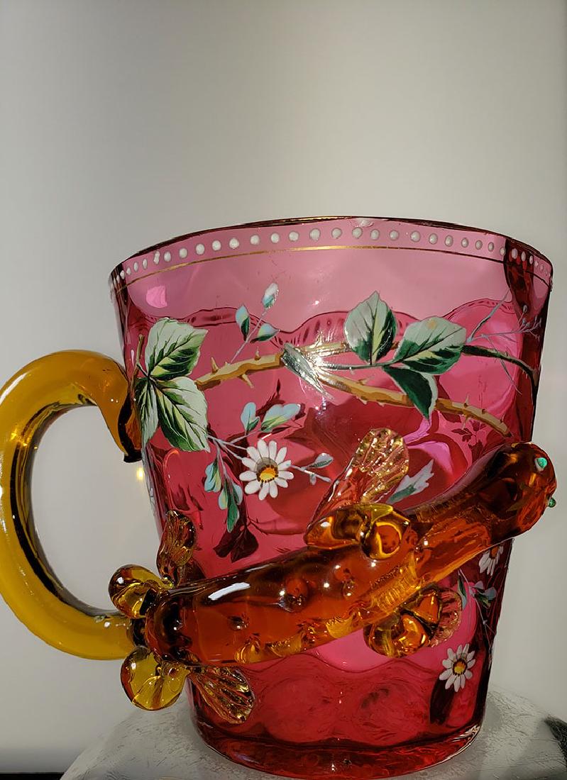 A fine enamel Moser cranberry salamander vase 19 c (1 of 20)