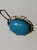 Pr of 14 K gold Persian gem turquoise earrings - 9