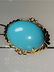Pr of 14 K gold Persian gem turquoise earrings - 10
