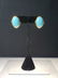 Pr of 14 K gold Persian gem turquoise earrings