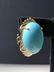Pr of 14 K gold Persian gem turquoise earrings - 5
