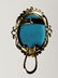 Pr of 14 K gold Persian gem turquoise earrings - 8