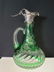 American Brilliant Period green cut to clear ewer - 18