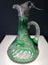 American Brilliant Period green cut to clear ewer